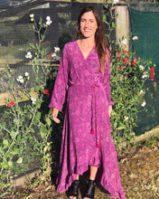 Load image into Gallery viewer, Anika Dress ~ 100% Silk ~ Mottled Punch ~ S/M