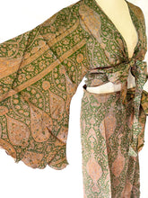 Load image into Gallery viewer, Luna Bell Skirt Co-Ord ~ Royal Green Paisley ~ 100% Silk