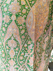 Luna Bell Skirt Co-Ord ~ Royal Green Paisley ~ 100% Silk