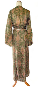 Luna Bell Skirt Co-Ord ~ Royal Green Paisley ~ 100% Silk