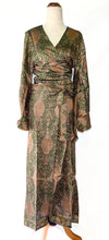 Load image into Gallery viewer, Luna Bell Skirt Co-Ord ~ Royal Green Paisley ~ 100% Silk