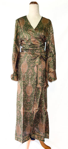 Luna Bell Skirt Co-Ord ~ Royal Green Paisley ~ 100% Silk