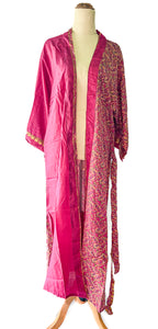 Esha Kimono ~ Pink Floral ~ 100% Silk