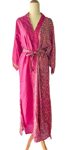 Esha Kimono ~ Pink Floral ~ 100% Silk