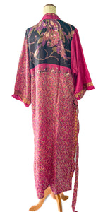 Esha Kimono ~ Pink Floral ~ 100% Silk