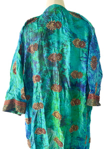 Embellished Kimono ~ Blue Tie Dye ~ Freesize