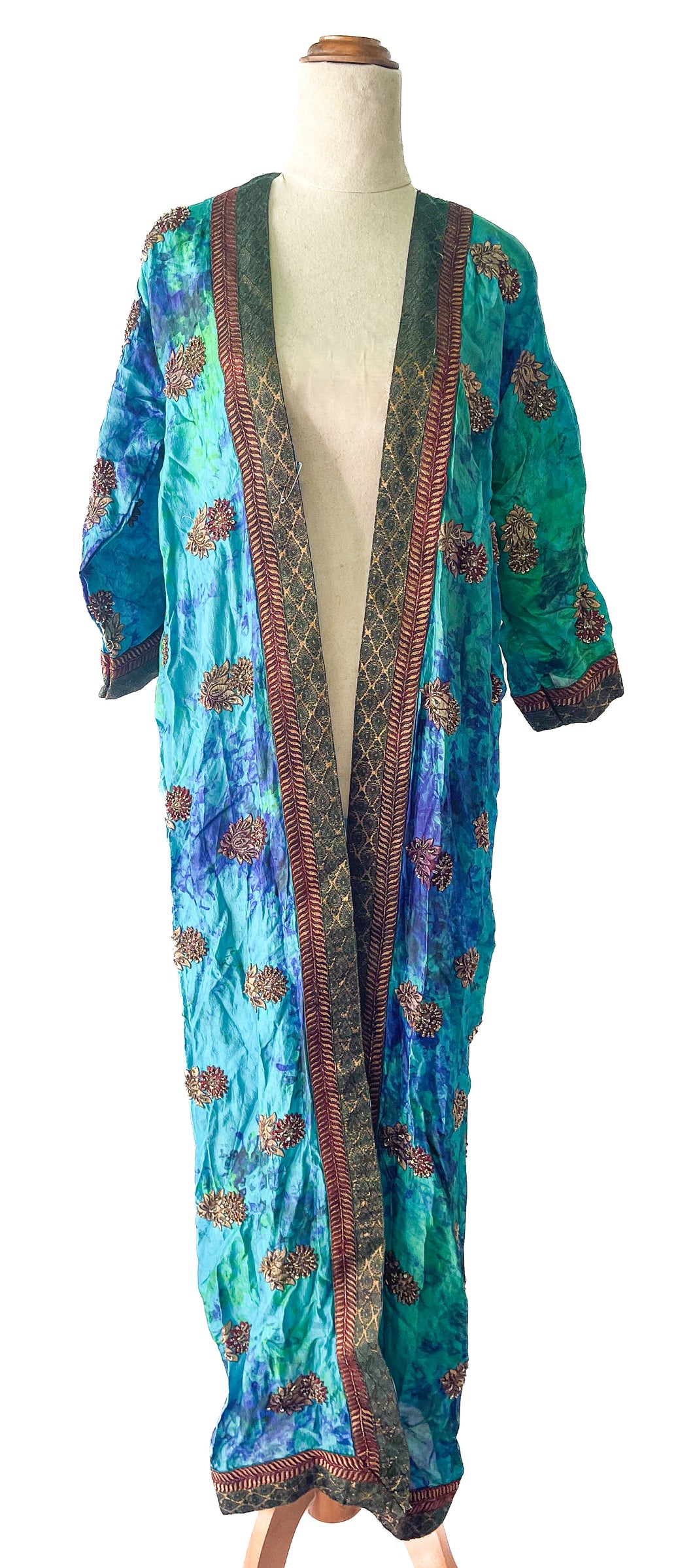 Embellished Kimono ~ Blue Tie Dye ~ Freesize