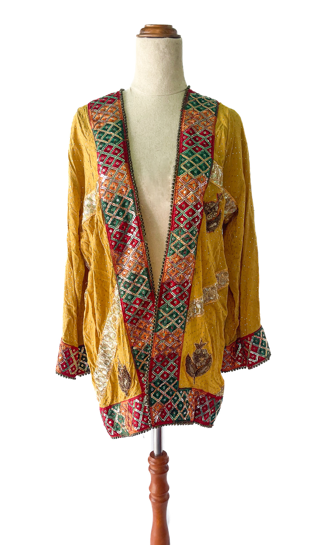 Embellished Kimono ~ Golden Mid Length ~ Freesize