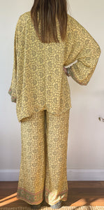 Navi Co-Ord ~ Yellow Print ~ Free-size