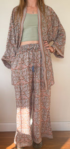 Navi Co-Ord ~ Teak Print ~ Free-size