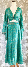 Load image into Gallery viewer, Luna Skirt Co-ord - 100% Silk - Teal Paisley - Freesize