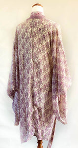 Layla Kimono - 100% Silk - Lilac Floral - Free Size