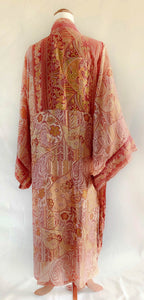 Esha Kimono - 100% Silk - Blush Print - Free Size