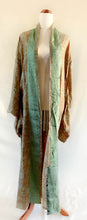 Load image into Gallery viewer, Eila Kimono - 100% Silk - Mix Green Print - Free Size (Second)