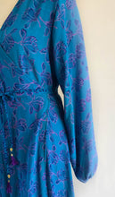 Load image into Gallery viewer, Anika Dress - 100% Silk - Blue Floral - S/M