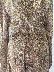 Anika Dress ~ 100% Silk ~ Natural Paisley ~ M/L