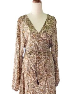 Anika Dress ~ 100% Silk ~ Natural Paisley ~ M/L