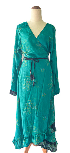 Anika Dress ~ 100% Silk ~ Teal ~ S/M