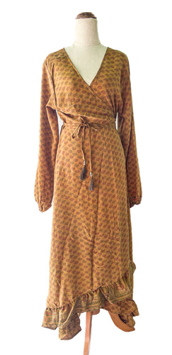 Anika Dress ~ 100% Silk ~ Mustard ~ S/M