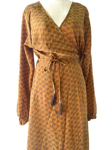 Anika Dress ~ 100% Silk ~ Mustard ~ S/M