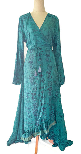 Anika Dress ~ 100% Silk ~ Ocean ~ S/M
